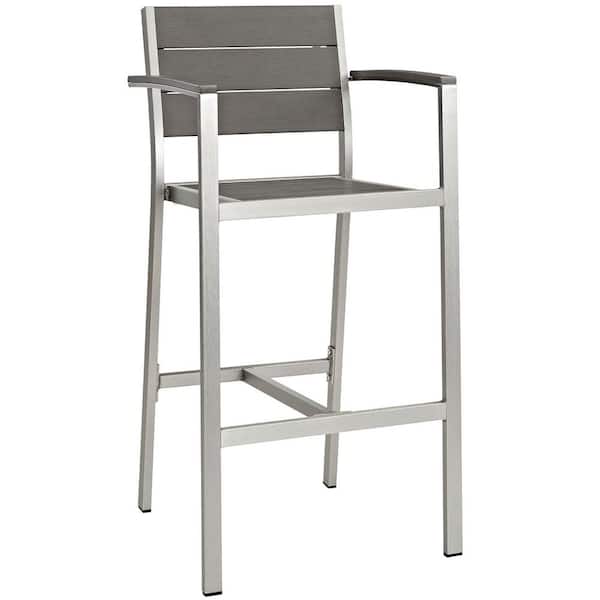 Outdoor aluminum bar outlet stools with backs