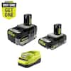 RYOBI ONE+ 18V Lithium-Ion Starter Kit with (1) 2.0 Ah Battery, (1) 4.0 Ah Batterry, and Charger PSK1212SB