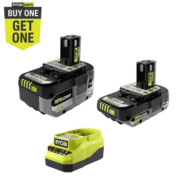 ONE+ 18V Lithium-Ion 2.0Ah, 4.0Ah Starter Kit with (1) 2Ah HP Battery, (1) 4Ah HP Battery and Charger
