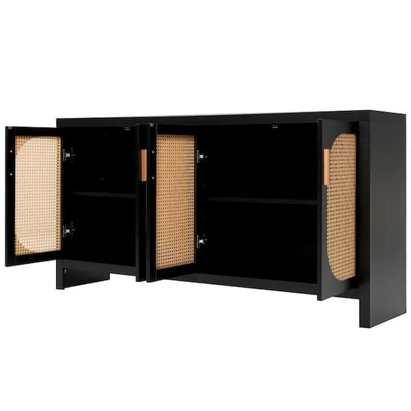 Unbranded 59.1 in. W x 13.8 in. D x 30.3 in. H Bathroom Black Linen Cabinet