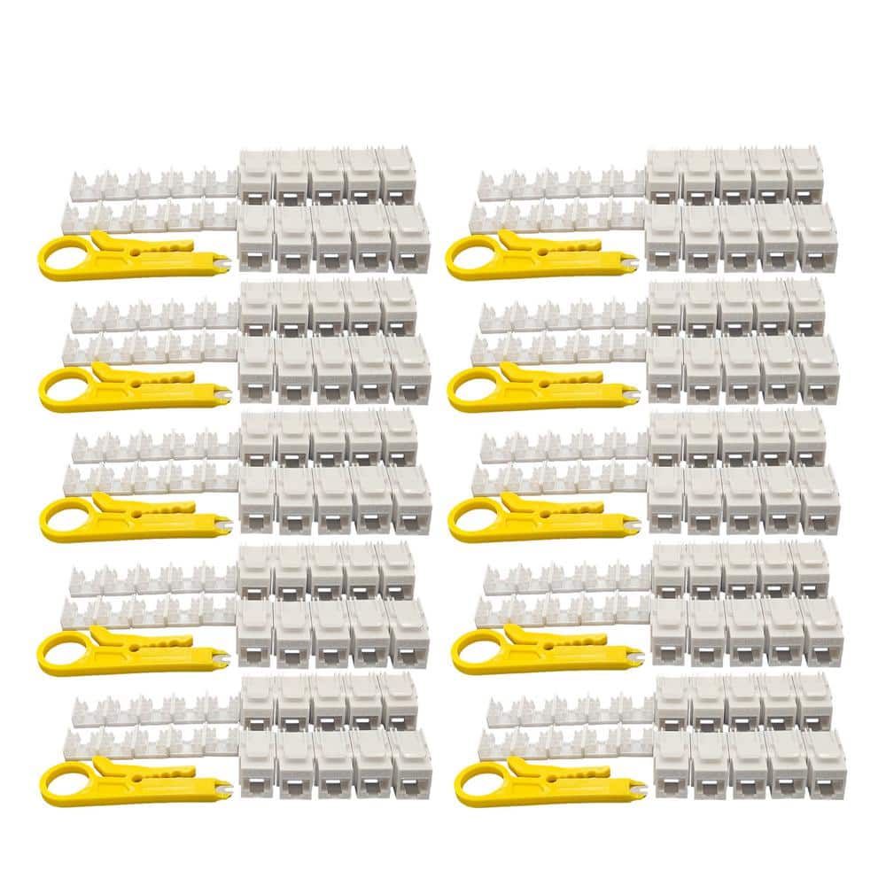 Cat 6 Unshielded Punch Down Keystone Jack with Tool in White (100-Pack) price history on PriceWatchPro