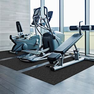 Black with Grey Flecks 18 in. x 18 in. Gym + Utility Rubber Flooring Tiles (13.5 sq. ft.)