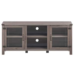 57 in. W  Deep Taupe TV Stand Entertainment Center for TV's up to 65 in. with Storage Cabinets