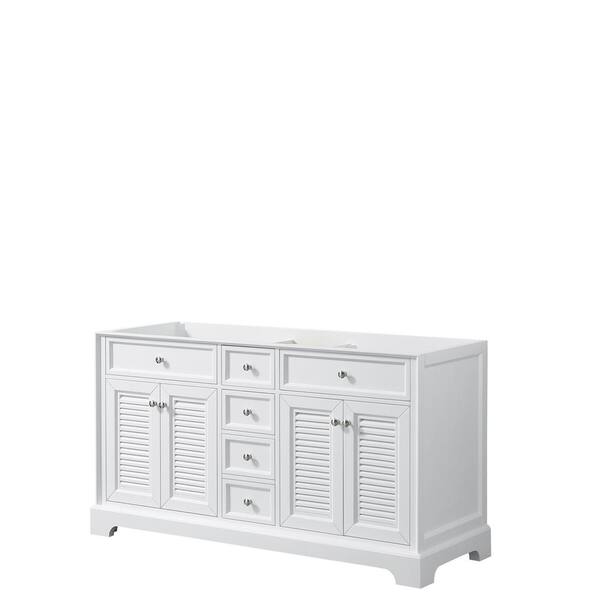 Wyndham Collection Tamara 60.25 in. Double Bathroom Vanity Cabinet Only in White