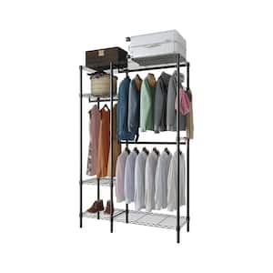 Black Iron Clothes Rack 44.89 in. W x 70.87 in. H