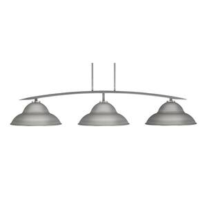 Monroe 3-Light Billiard Light, Round Fitter, Brushed Nickel Monroe 3-Light Billiard Light, Round Fitter, Brushed Nickel