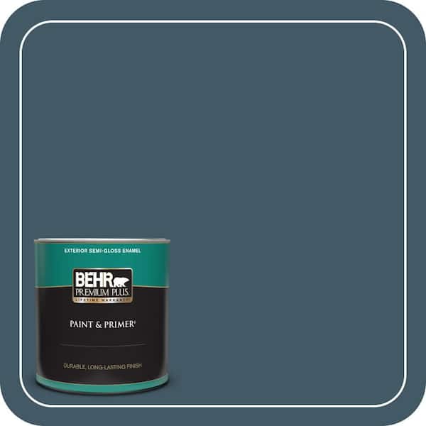 BEHR PREMIUM PLUS 1 qt. #S480-7 Midnight in the Tropics Semi-Gloss Enamel Exterior Paint & Primer