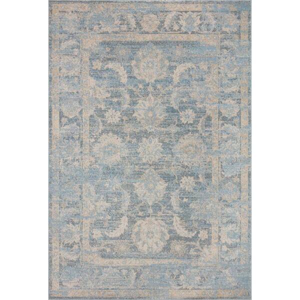 LOLOI II Odette Sky/Beige 2 ft. 7 in. x 12 ft. Oriental Runner Area Rug