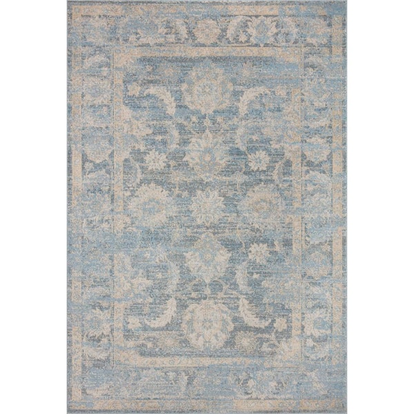 LOLOI II Odette Sky/Beige 6 ft. - 7 in. x 9 ft. - 6 in. Oriental Area Rug