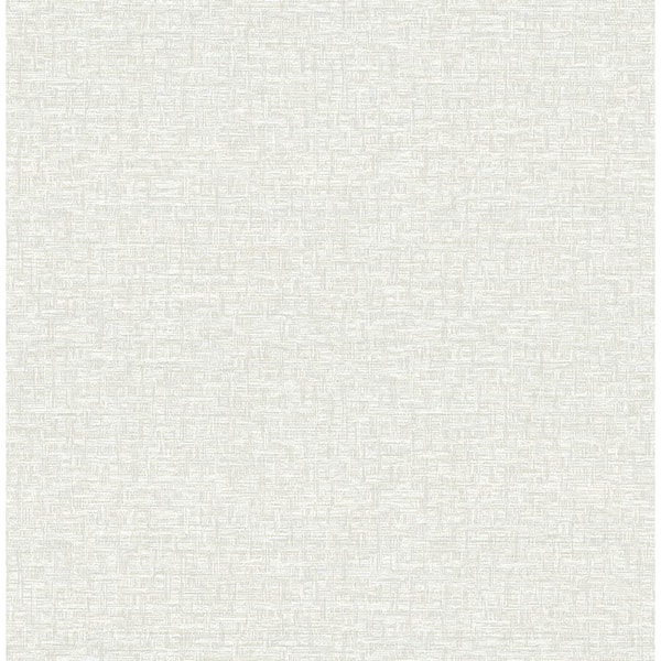 A-Street Prints Minerva Cream White Texture Geometric Wallpaper Sample