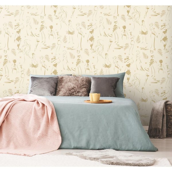 28.29 sq. ft. Glamour Beige Peel and Stick Wallpaper