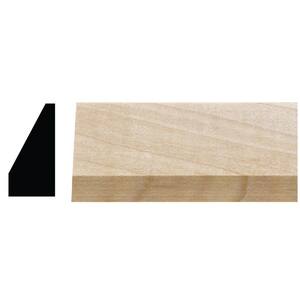 5/8 in. x 1-1/4 in. x 96 in. White Hardwood Contemporary Base Cap Moulding