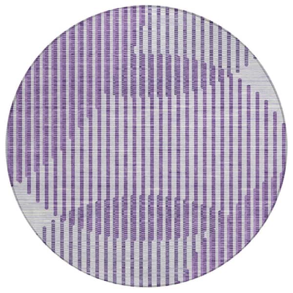 Addison Rugs Chantille Machine Washable Indoor/Outdoor Abstract ACN1001 Purple 8 ft. x 8 ft. Area Rug