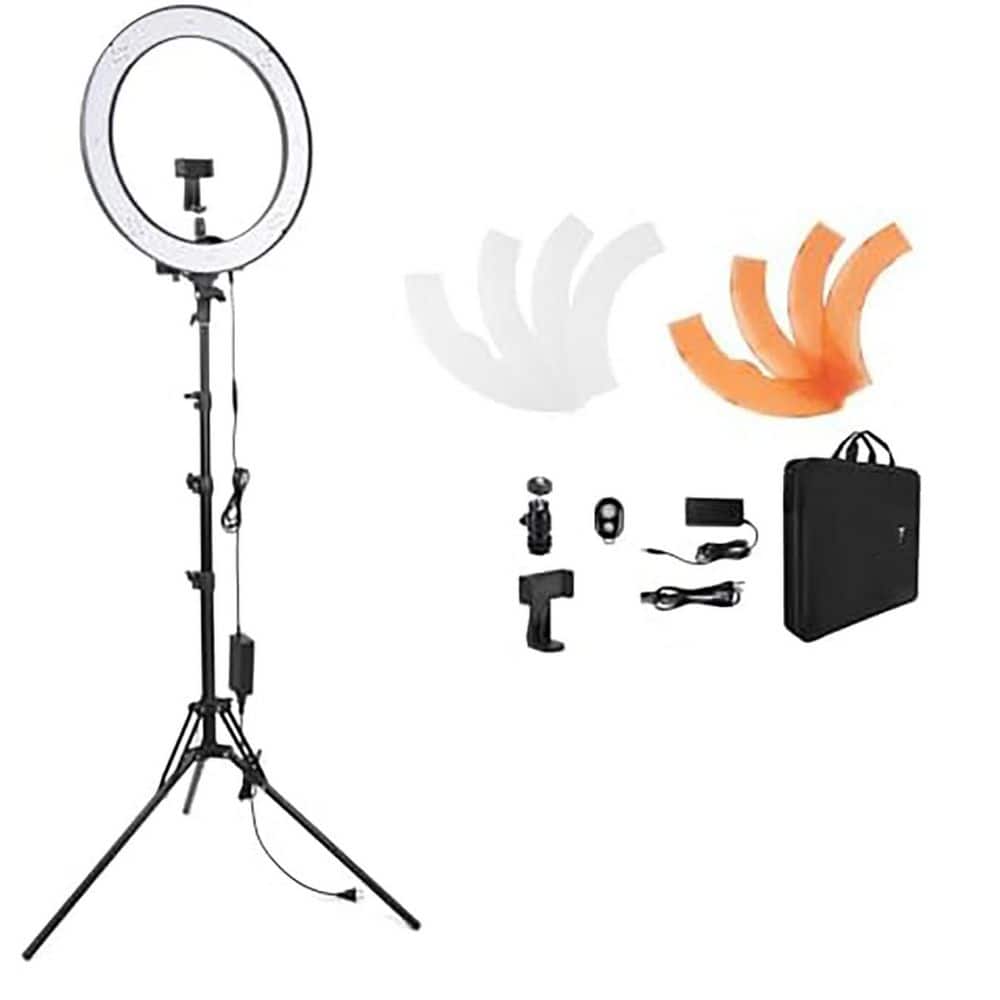 18 in. White Ring Light with 70 in. Foldable Stand Dimmable 5500K LED for Photography Video Streaming price history on PriceWatchPro