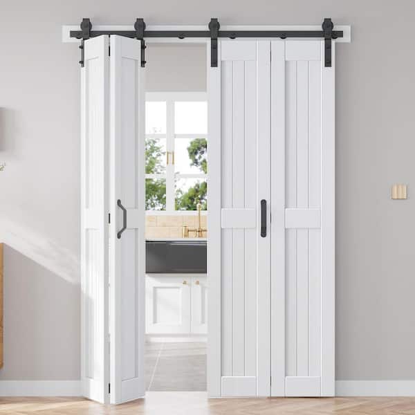 Fredbeck 60 in. x 84 in. Paneled White Finished Solid Core MDF