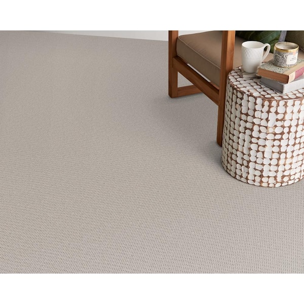 Terrain - Stone - Gray 13.2 ft. 34 oz. Wool Loop Installed Carpet