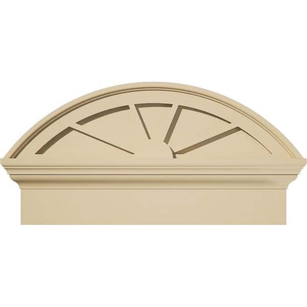 24-in W x 12-7/8-in H x 2-3/4-in P Segment Arch 4-SpokeSignature Urethane Combination Pediment, Primed Tan
