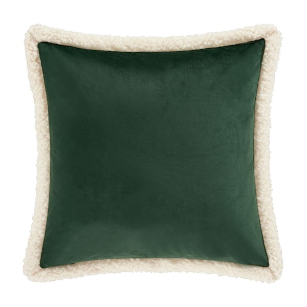Casey Evergreen Polyester 18 in. Square Quilted Decorative 18 in. x 18 in. Throw Pillow