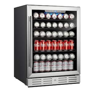24 in. Built-in Single Zone Beverage Refrigerator with 170 Can 12 oz. Beverage