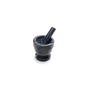 Black Marble Mortar and Pestle 4 in.