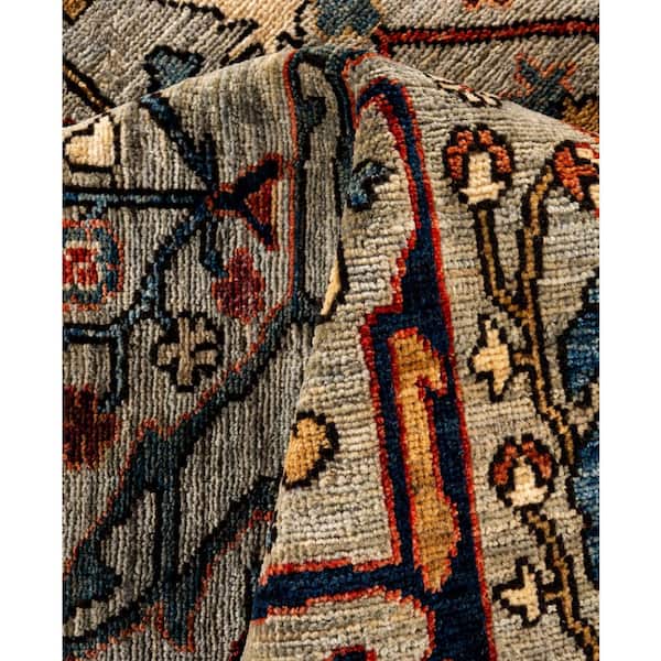 Serapi Gray 9 ft. x 12 ft. Tribal Wool Indoor Area Rug