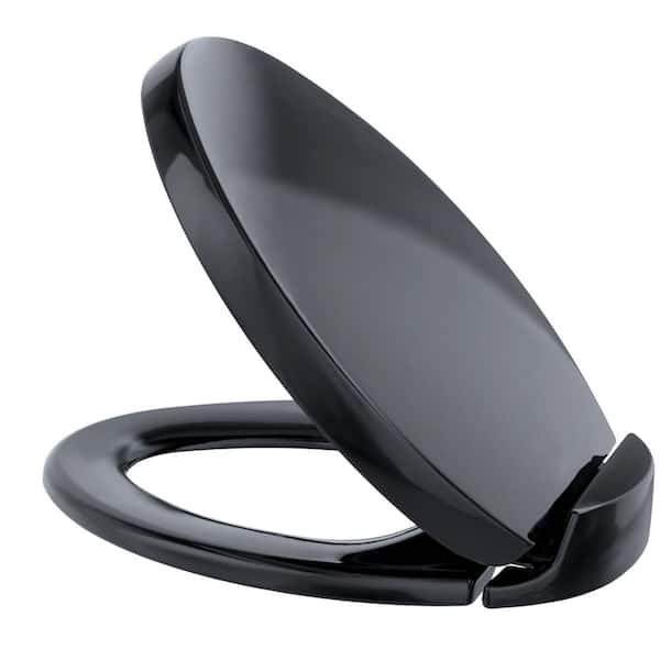 TOTO Oval SoftClose Elongated Closed Front Toilet Seat in Ebony