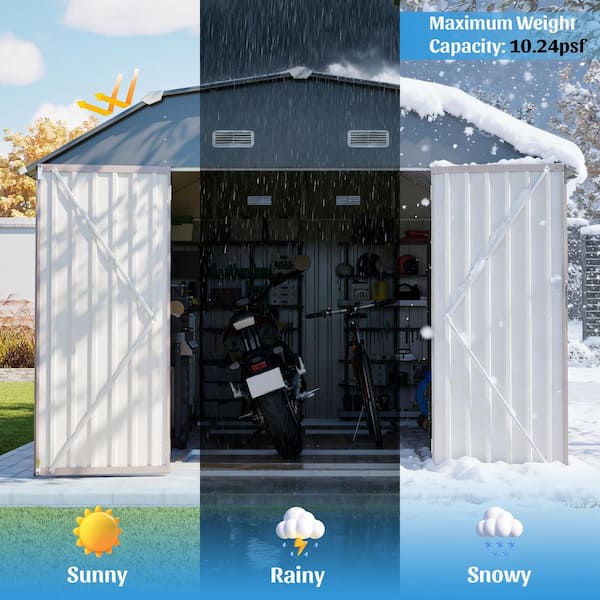 10 ft. W x 12 ft. D Metal Outdoor Storage Shed w/ Window