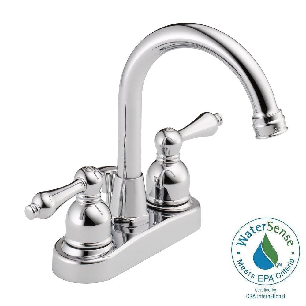 Polished Chrome Double Handle High Arc Bathroom Faucet