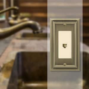 Continental 1 Gang Phone Metal Wall Plate - Brushed Brass