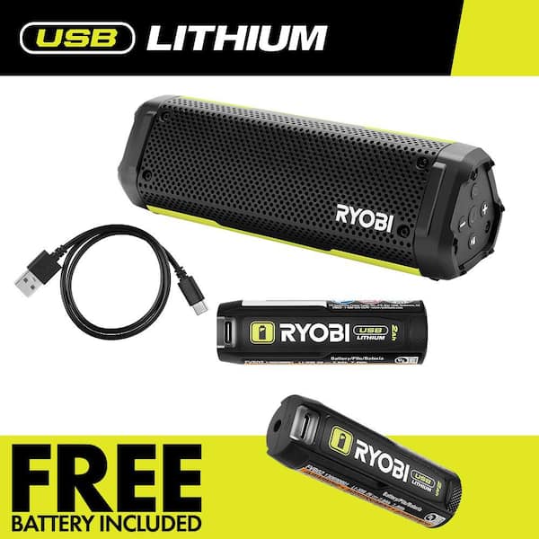 USB Lithium Cordless Bluetooth Charging Speaker Kit w/ 2.0 Ah Battery, Charging Cable, & FREE USB Lithium 2.0 Ah Battery