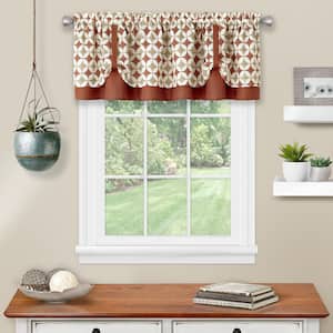 Callie 14 in. L Polyester Window Curtain Valance in Spice/Tan