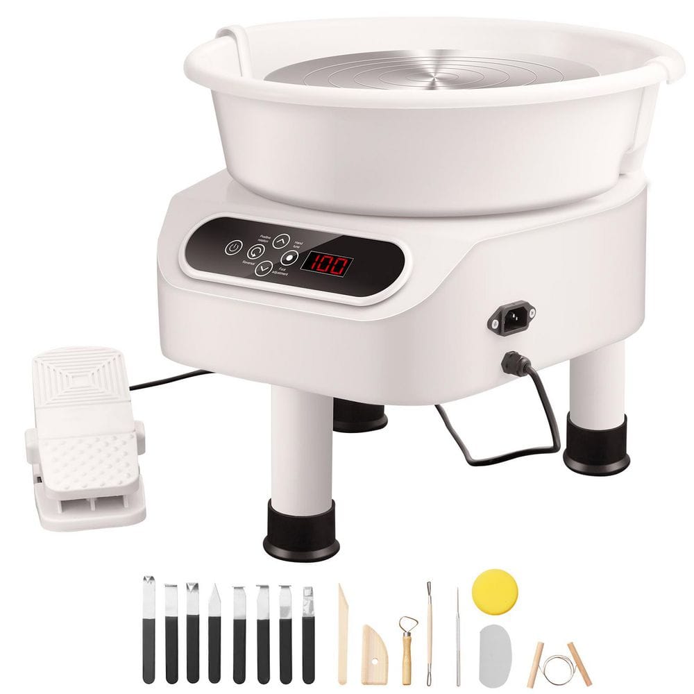 Pottery Wheel, 11 in. Pottery Forming Machine, 450W Electric Wheel, Direct Drive Ceramic Wheel for DIY Art Craft, White price history on PriceWatchPro
