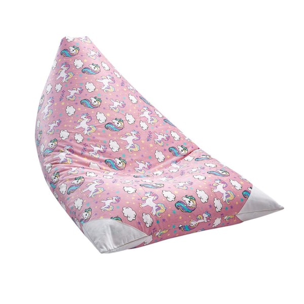Loungie Stuffed Animal Storage Beanbag Cover - 55 Extra Large Bean Bag  Chair, Unicorn Light Pink