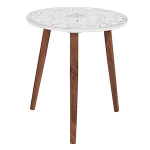 White Wood Contemporary Accent Table
