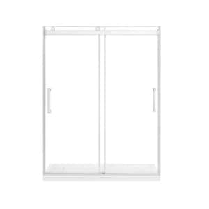 Elsie 60 in. W x 75.98 in. H Bypass Sliding Frameless Shower Door in Chrome Finish with Clear Glass