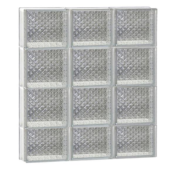 Clearly Secure 23.25 in. x 29 in. x 3.125 in. Frameless Diamond Pattern Non-Vented Glass Block Window