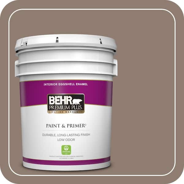 BEHR PREMIUM PLUS 5 gal. #N180-5 Bridle Leather Eggshell Enamel Low Odor Interior Paint & Primer