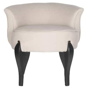 Mora Taupe Linen and Black Vanity Chair