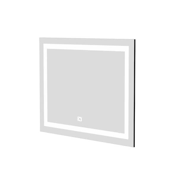 Unbranded 40 in. W x 32 in. H Rectangular Frameless Anti-Fog LED Wall Mount Dimmable Bathroom Vanity Mirror