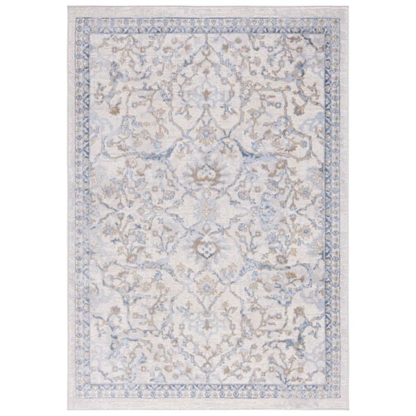 Palma 3 ft. x 5 ft. Beige/Light Blue Ornate Border Area Rug