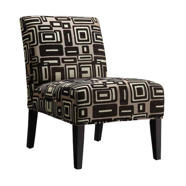 Home Decorators Collection Gray and Black Print Chaise Lounge Chair-DISCONTINUED