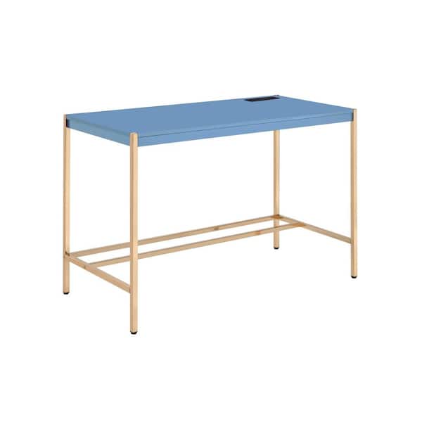 HomeRoots 42 in. Rectangular Navy-Blue Manufactured Wood Writing Desk
