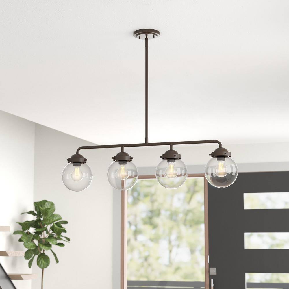 Knoll Modern Globe 4-Light Island Pendant in Oil Rubbed Bronze