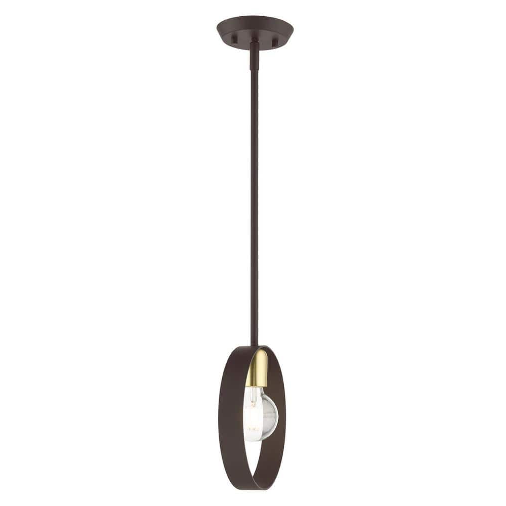 Modesto Mini Bronze and Satin Brass LED Pendant Light