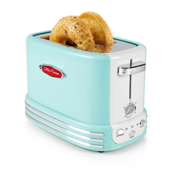  Toaster 2 Slice, Retro Small Toaster with Bagel