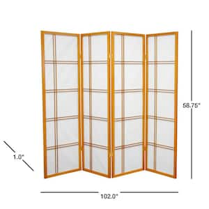 5 ft. Honey 4-Panel Room Divider