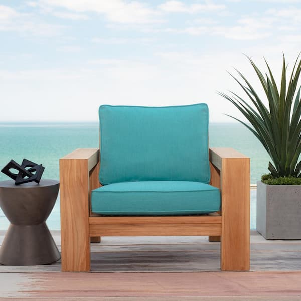 Sea Shore Starfish Aqua Indoor / Outdoor Dining Chair Pads & Patio Cushions  - Extra-Large - Apx …