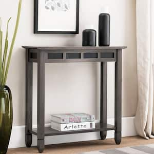 Favorite Finds 28 in. Gray Rectangle Wood Console Table with Storage