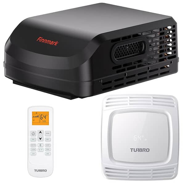 15,000 BTU Electric RV Air Conditioner, 1500W Heating, Non-ducted Rooftop Unit with Lift Handles, 115V, WiFi, Black