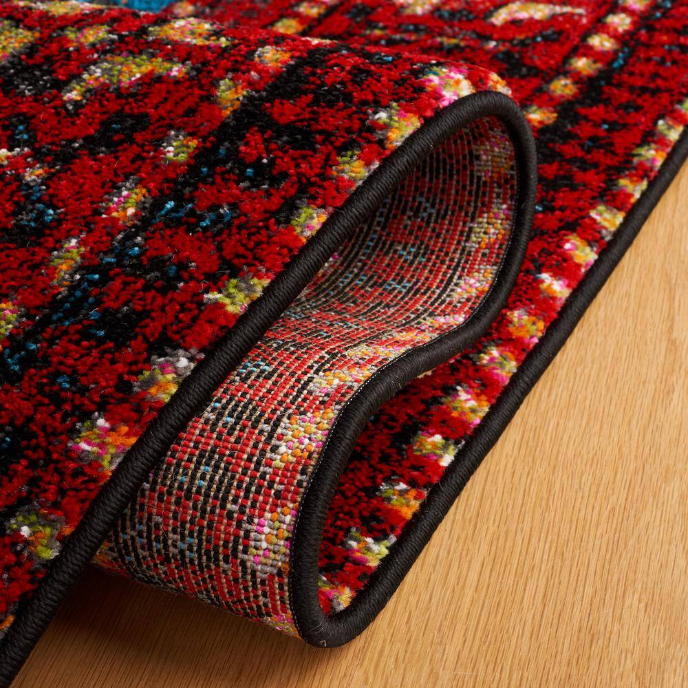 Vintage Red and Light Blue Persian Style 8' x 10' Area Rug